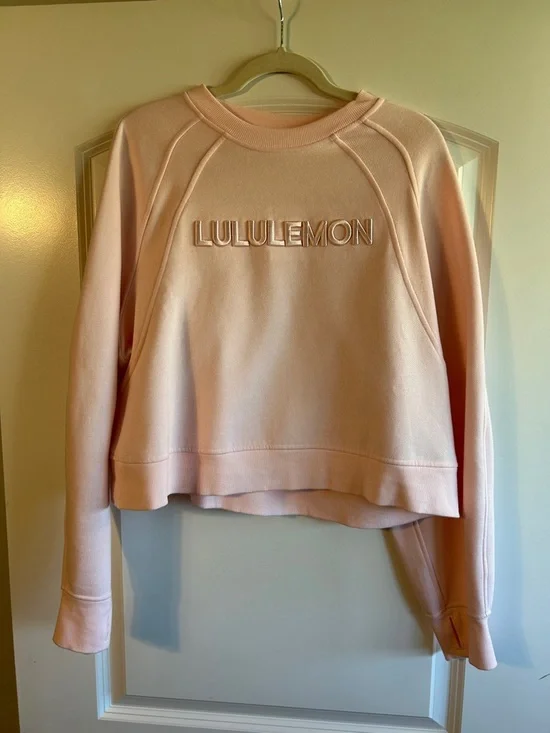 lululemon athletica Pale Pink Crewneck Logo Sweatshirt 
001 - Picture 2 of 6